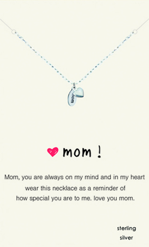 Love mom silver pendant
